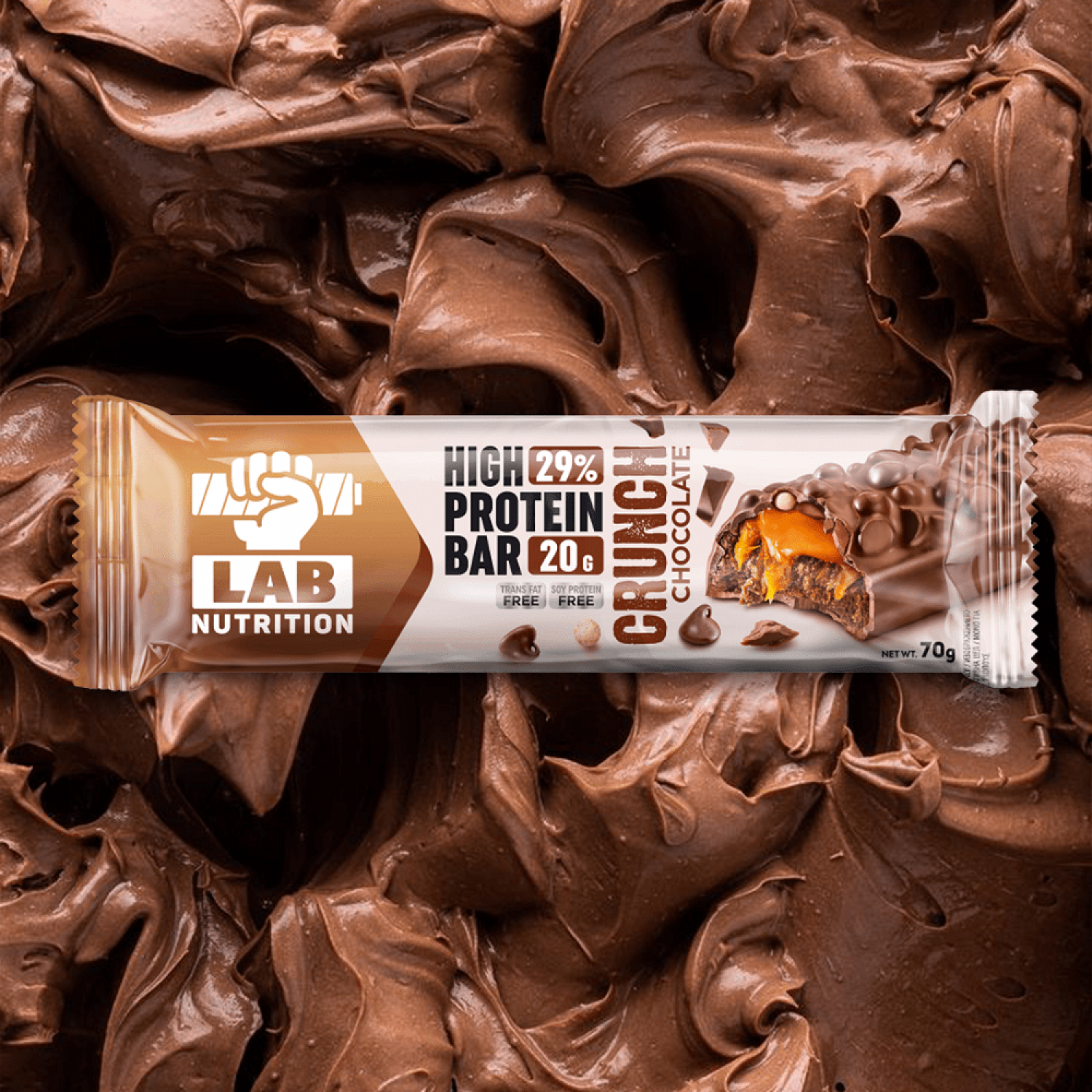 ΜΠΑΡΑ CRUNCH CHOCOLATE 70gr 29% PROTEIN - LAB NUTRITION