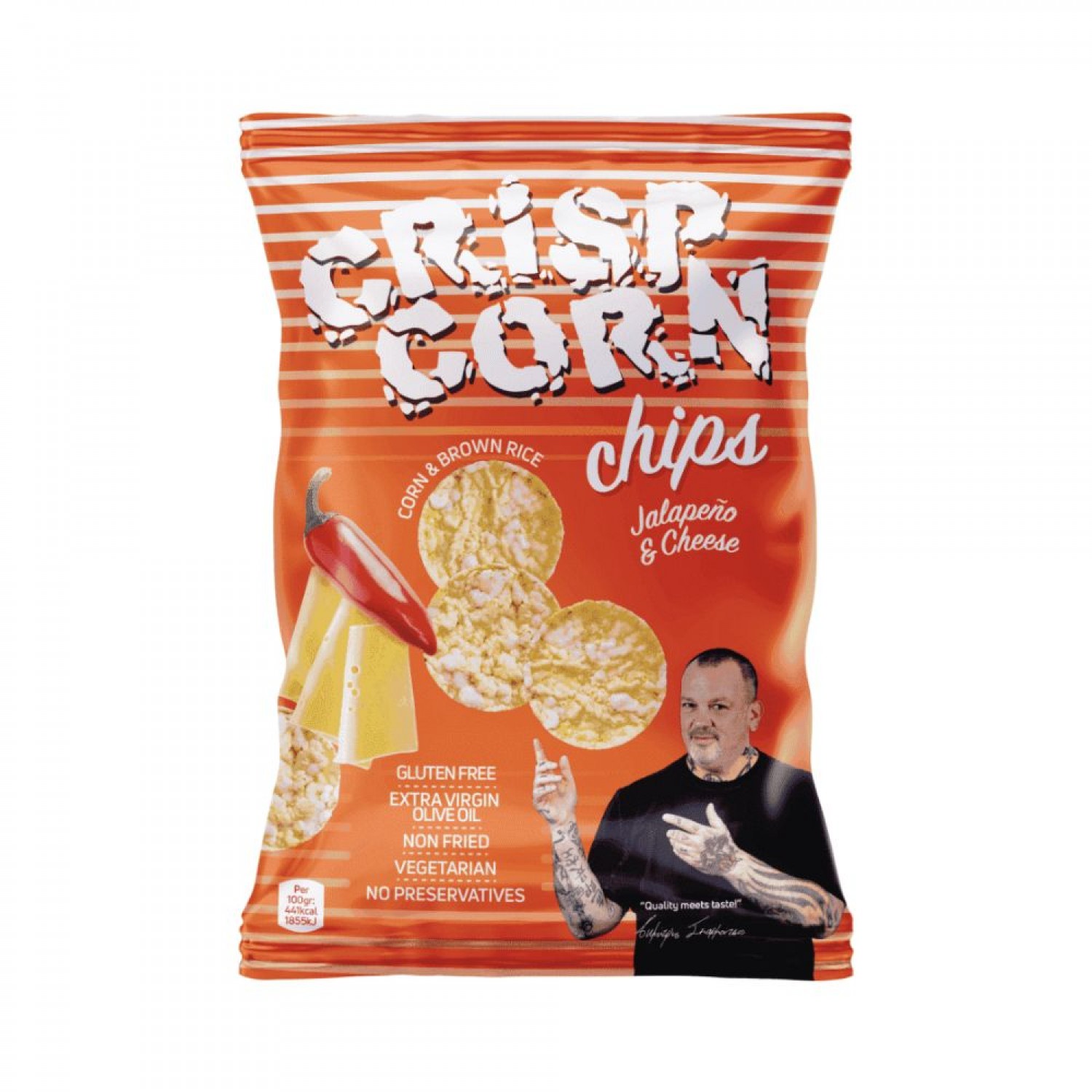 CRISP CORN CHIPS ΜΕ ΧΑΛΑΠΕΝΙΟ ΚΑΙ ΤΥΡΙ 60gr 