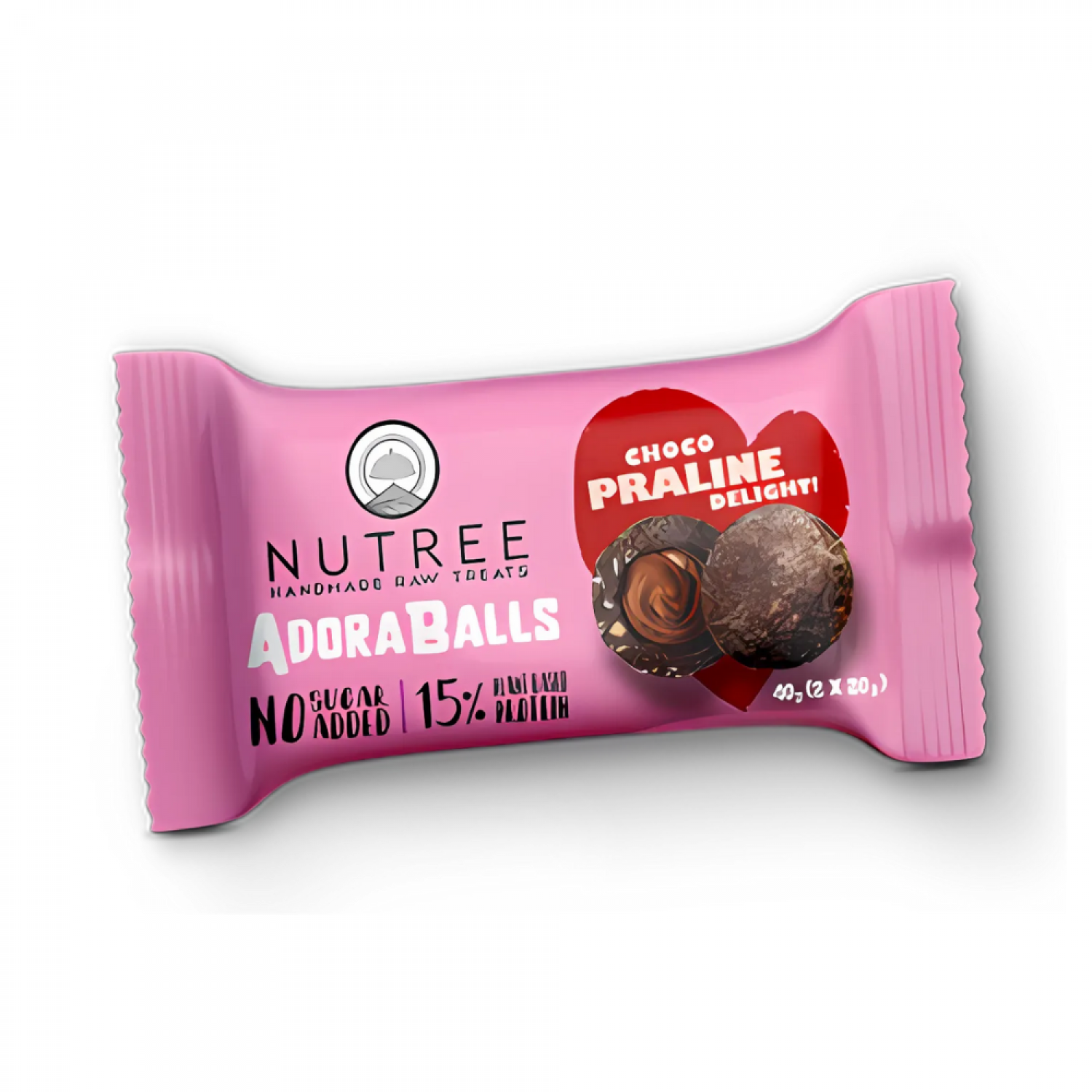 ADORABALLS ΣΟΚΟΛΑΤΑ-ΠΡΑΛΙΝΑ 2x20gr NUTREE