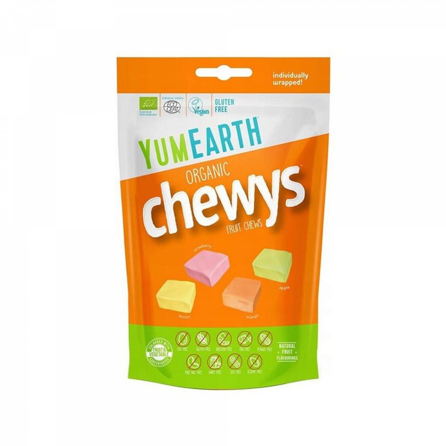 ΦΡΟΥΤΟΚΑΡΑΜΕΛΕΣ CHEWYS 120gr YUM EARTH VEGAN ΧΩΡΙΣ ΓΛΟΥΤΕΝΗ