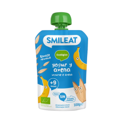 ΠΟΥΡΕΣ ΦΡΟΥΤΩΝ ΜΕ ΓΙΑΟΥΡΤΙ ΚΑΙ ΒΡΩΜΗ 100gr BIO SMILEAT ΧΩΡΙΣ ΓΛΟΥΤΕΝΗ