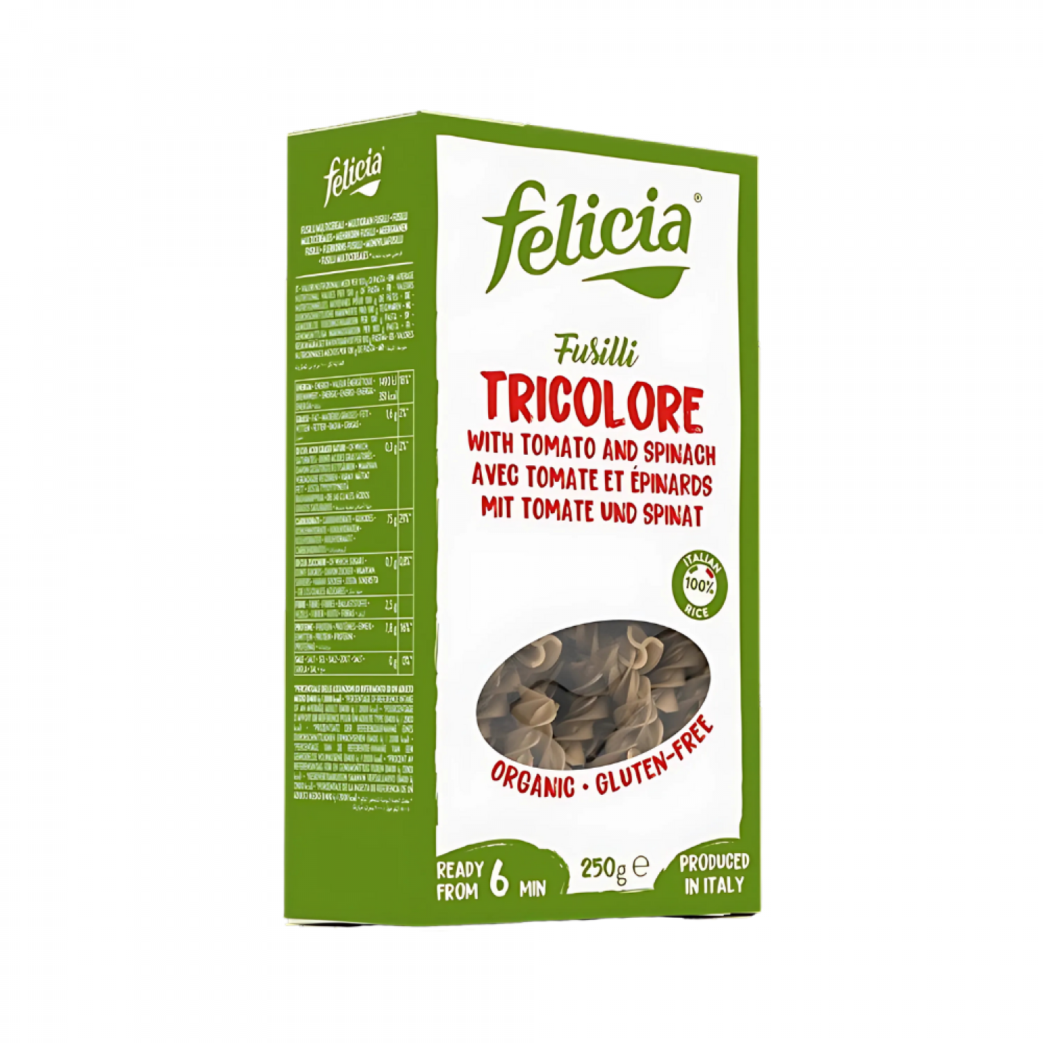 ΒΙΔΕΣ ΤΡΙΧΡΩΜΕΣ ΡΥΖΙΟΥ ΒΙΟ 250gr FELICIA - ΧΩΡΙΣ ΓΛΟΥΤΕΝΗ