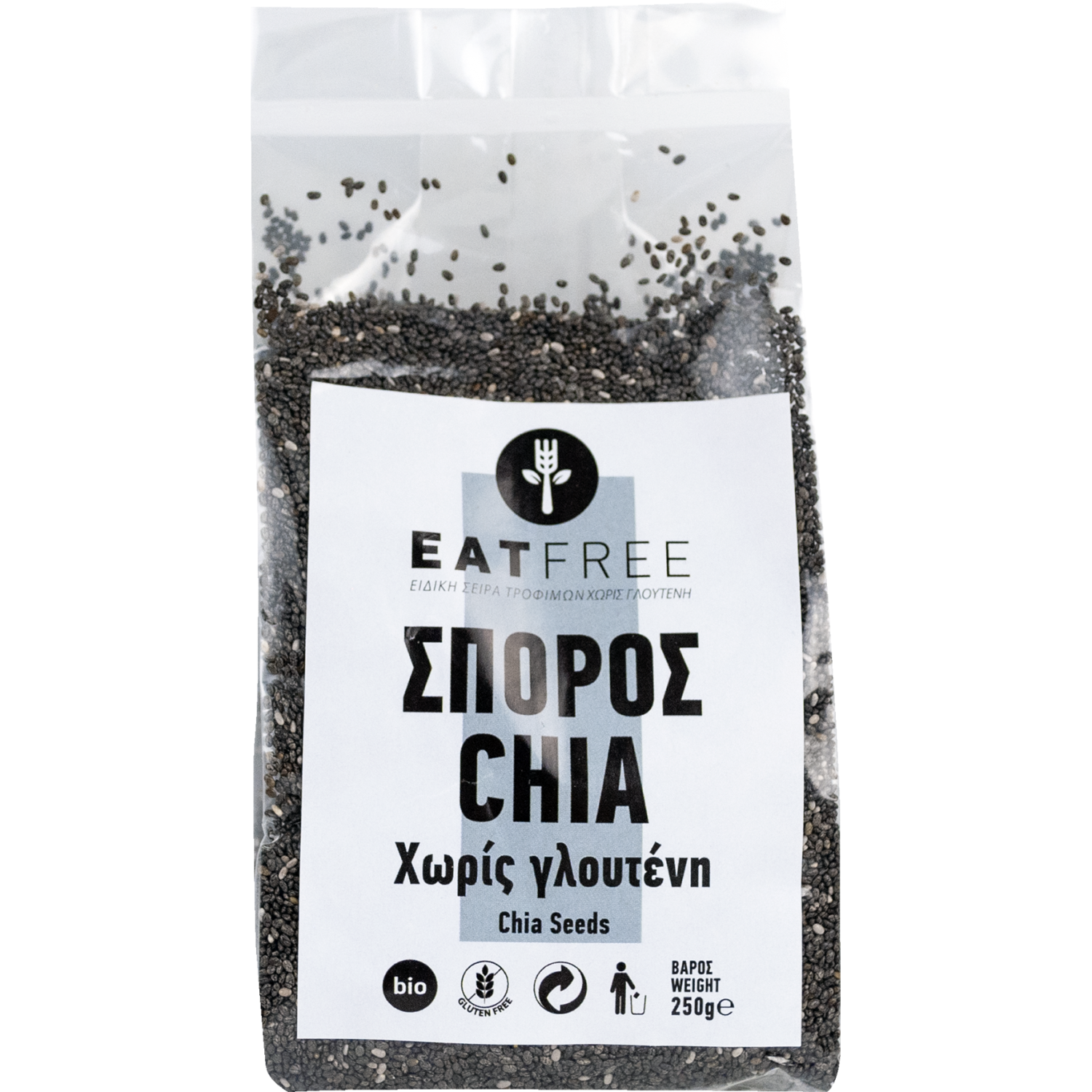 ΣΠΟΡΟΙ CHIA 250gr BIO EAT FREE ΧΩΡΙΣ ΓΛΟΥΤΕΝΗ