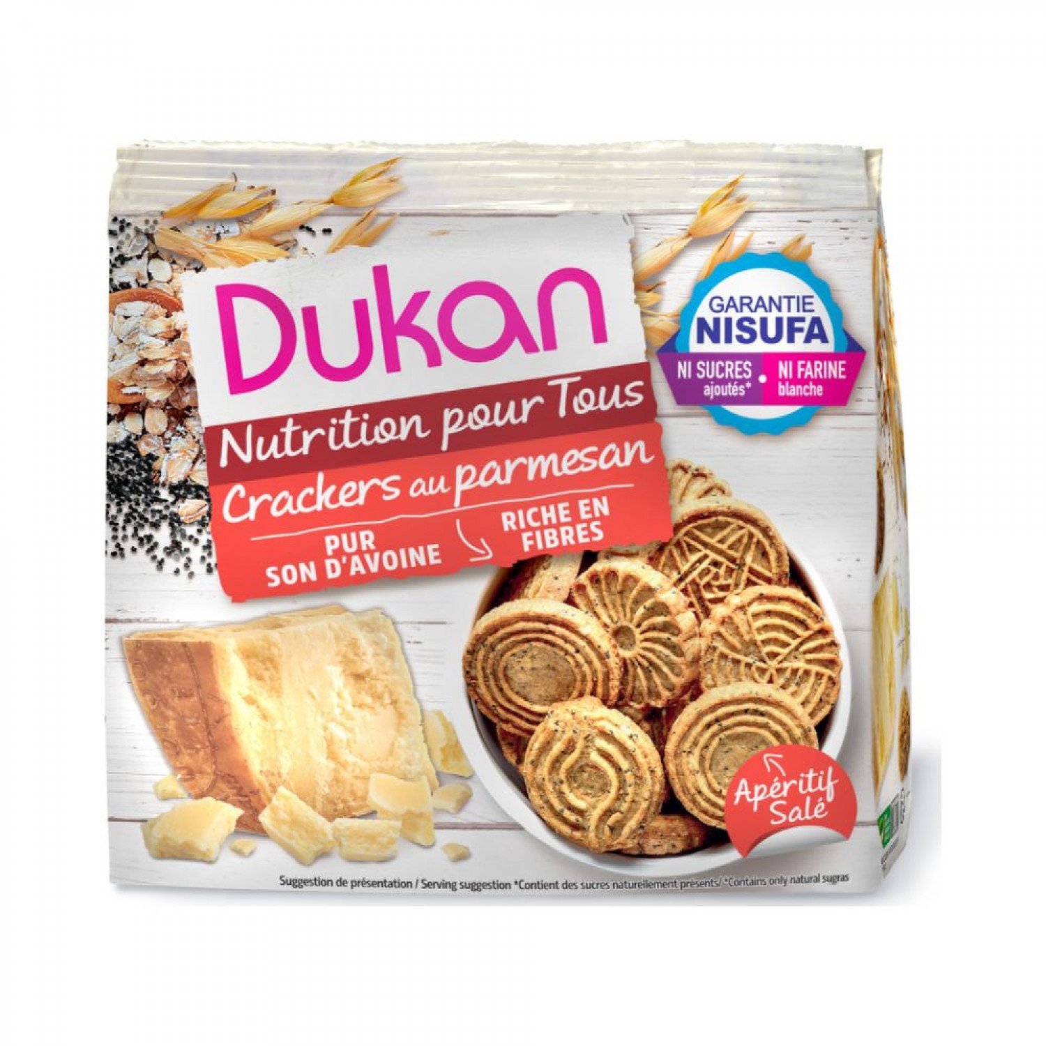 DUKAN ΚΡΑΚΕΡ ΒΡΩΜΗΣ ΜΕ ΣΠΟΡΟΥΣ ΚΑΙ ΠΑΡΜΕΖΑΝΑ 100gr